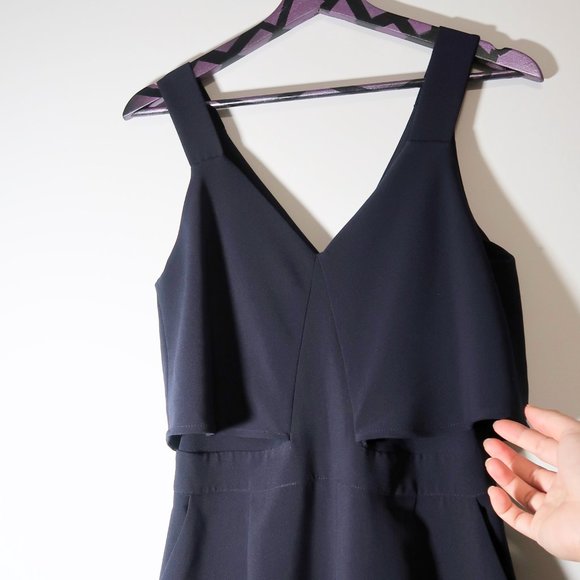 Zara Midnight Navy Layered Jumpsuit M - Picture 5 of 11